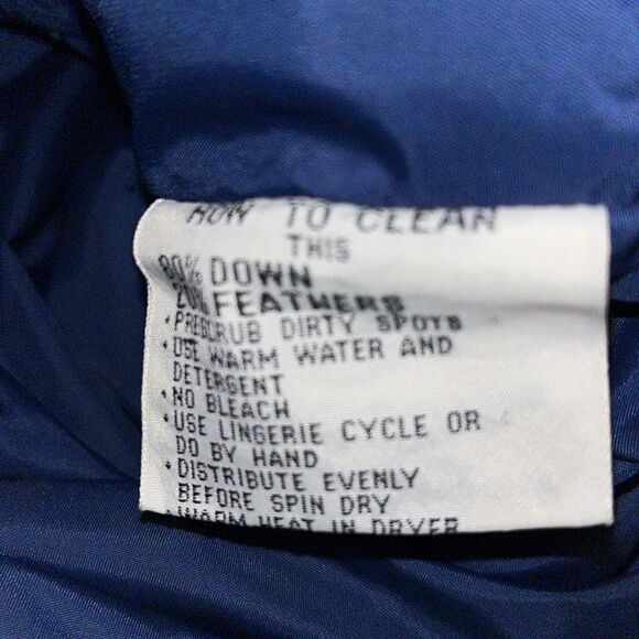 Vintage St Moritz Ski Team Down Feathers Insulated Hooded Parka Jacket XL Blue - Picture 11 of 13